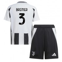 Juventus Gleison Bremer #3 Domáci Detský futbalový dres 2024-25 Krátky Rukáv (+ trenírky)